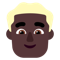 Man- Dark Skin Tone- Blond Hair emoji on Microsoft